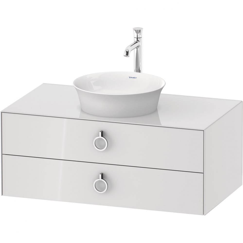 Duravit White Tulip 39 3/8'' Wall Mount Two Drawer Single Vanity Cabinet in High Gloss W