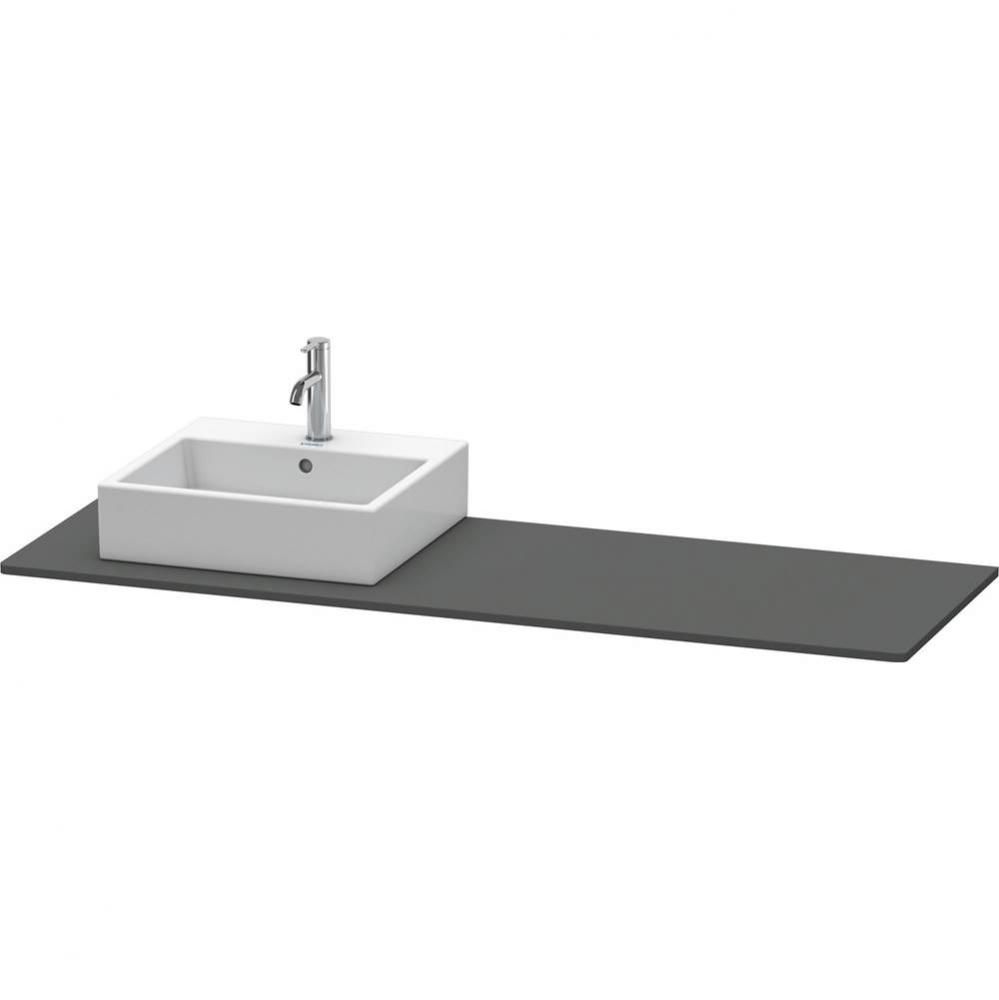 Duravit XSquare Console with One Sink Cut-Out Graphite