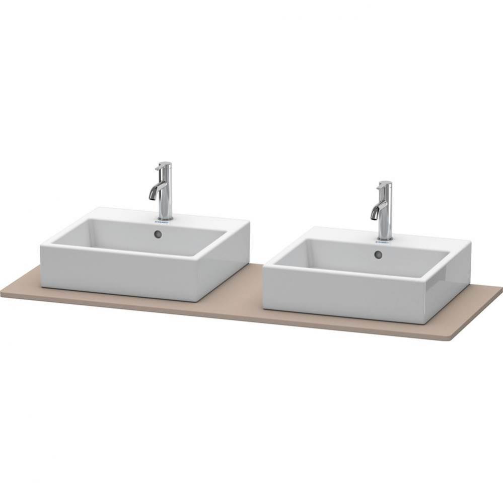 Duravit XSquare Console with Two Sink Cut-Outs Basalt