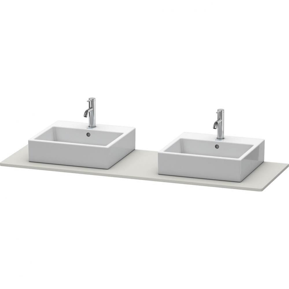 Duravit XSquare Console with Two Sink Cut-Outs Concrete Gray