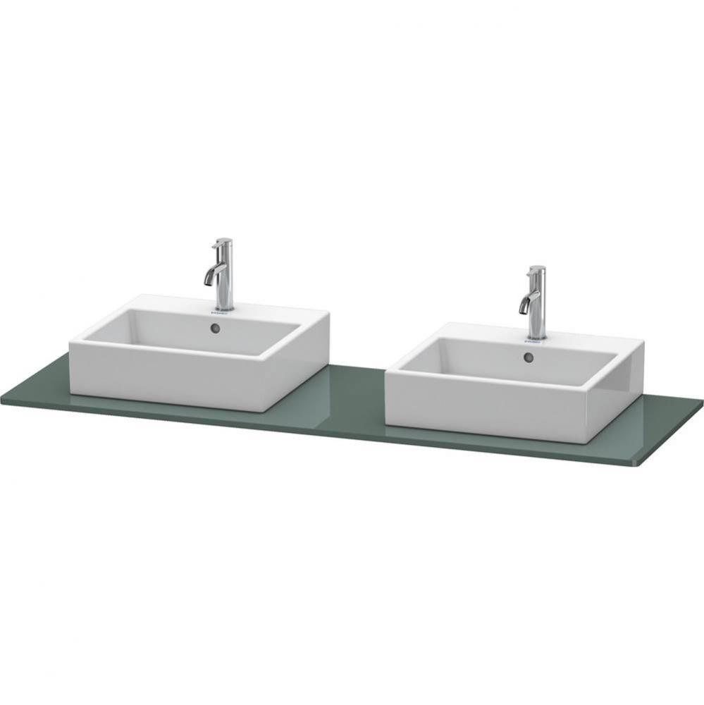 Duravit XSquare Console with Two Sink Cut-Outs Dolomite Gray