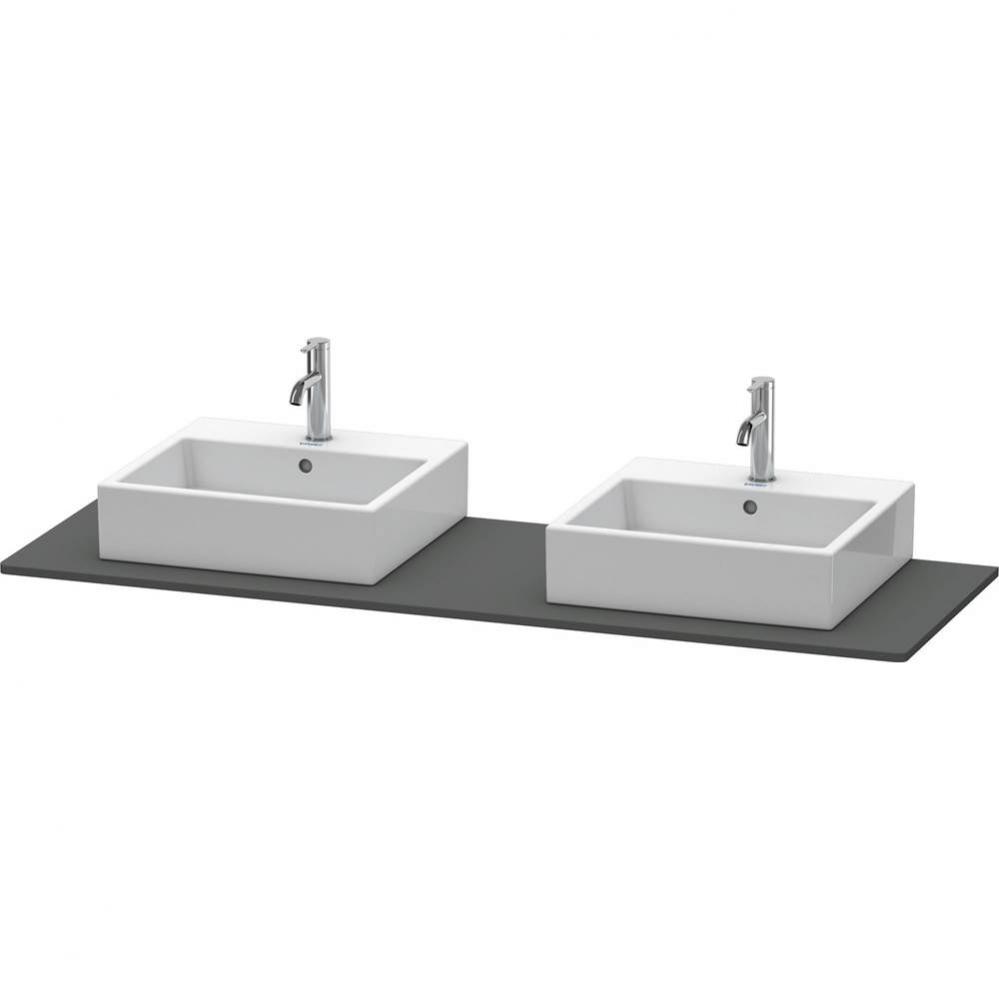 Duravit XSquare Console with Two Sink Cut-Outs Graphite