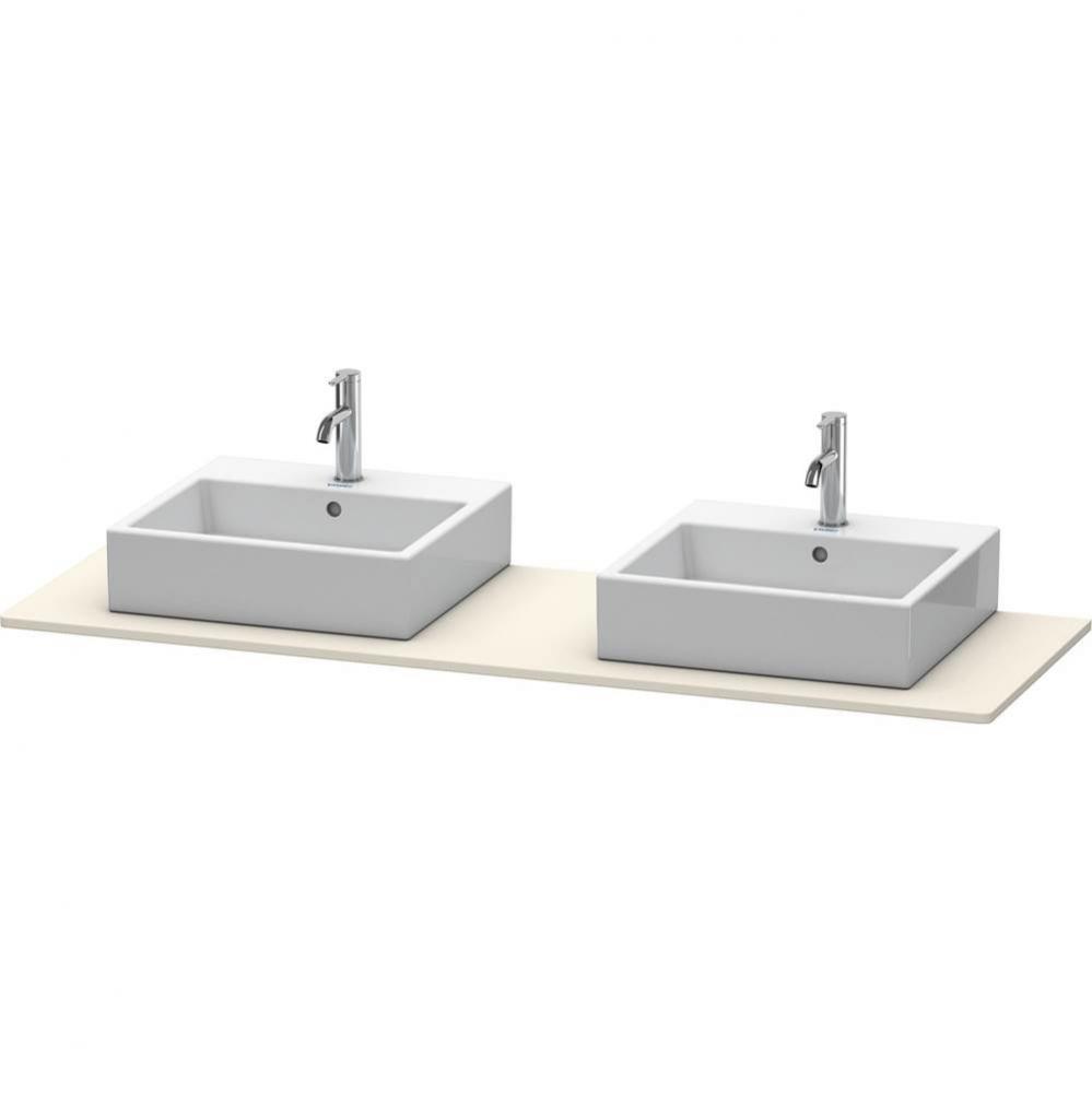 Duravit XSquare Console with Two Sink Cut-Outs Taupe