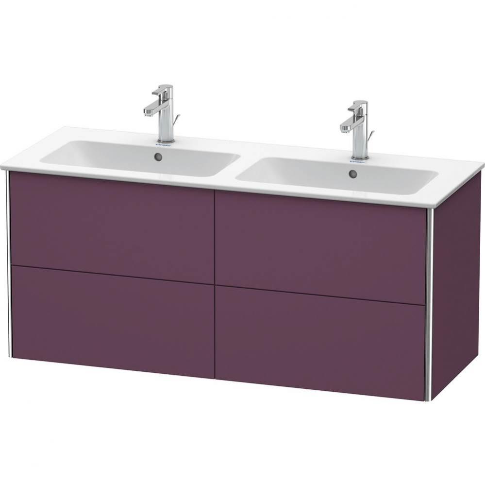 Duravit XSquare Four Drawer Wall-Mount Vanity Unit Aubergine