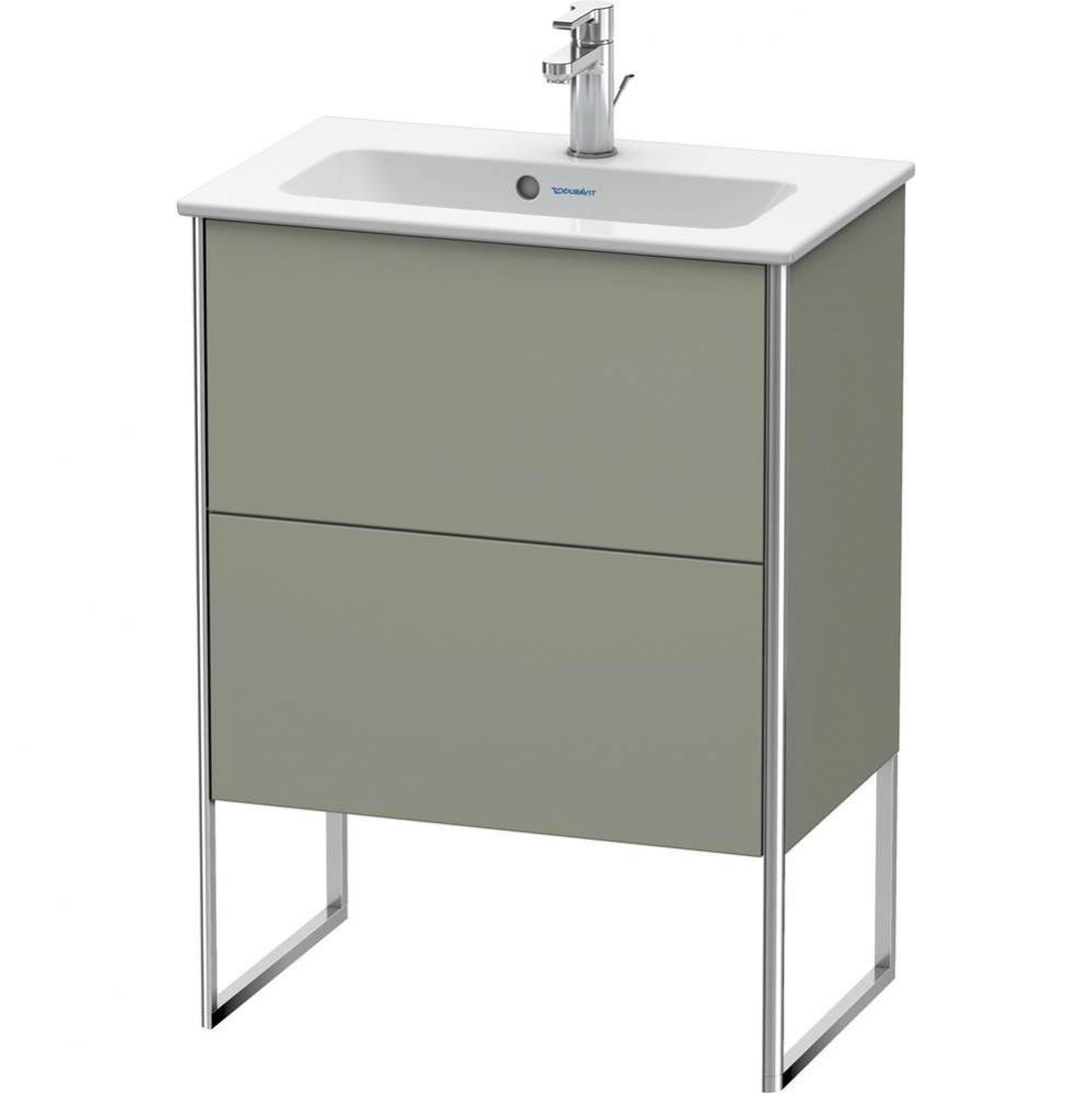 Duravit XSquare Two Drawer Floorstanding Vanity Unit Stone Gray