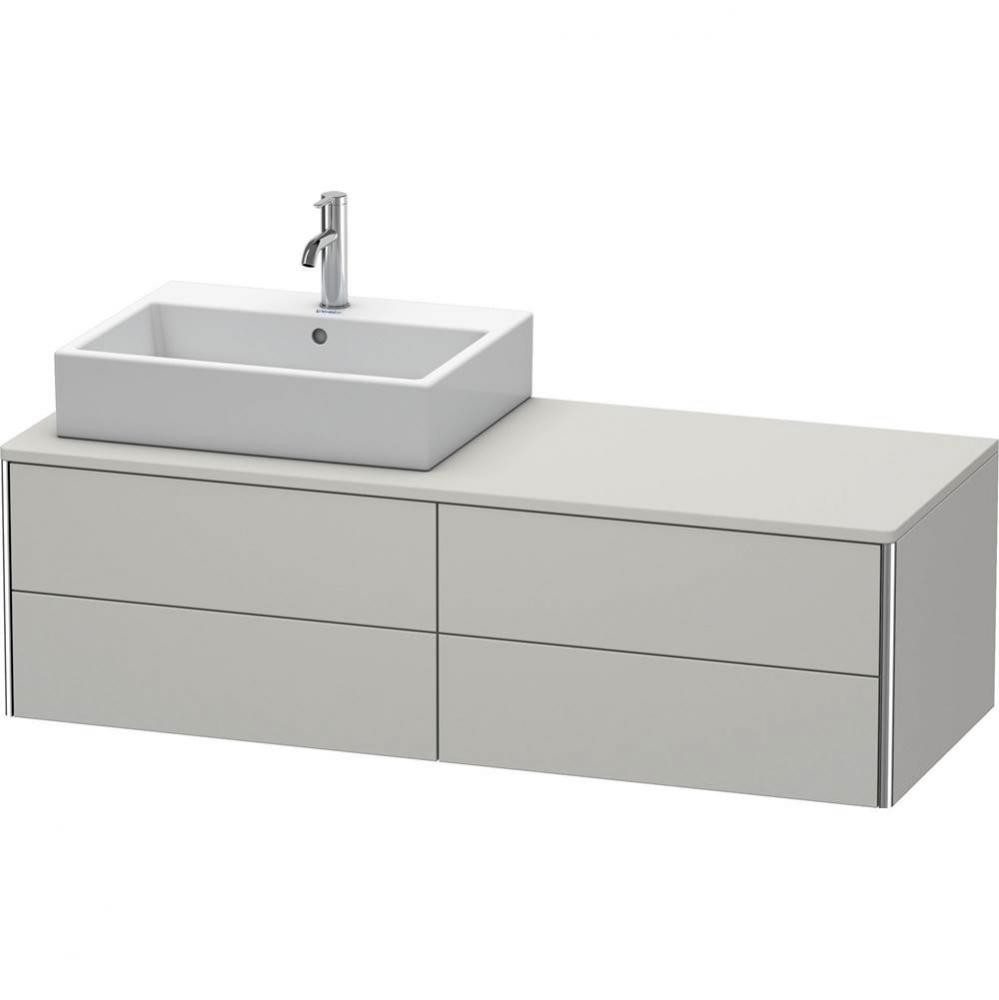 Duravit XSquare Four Drawer Vanity Unit For Console Concrete Gray