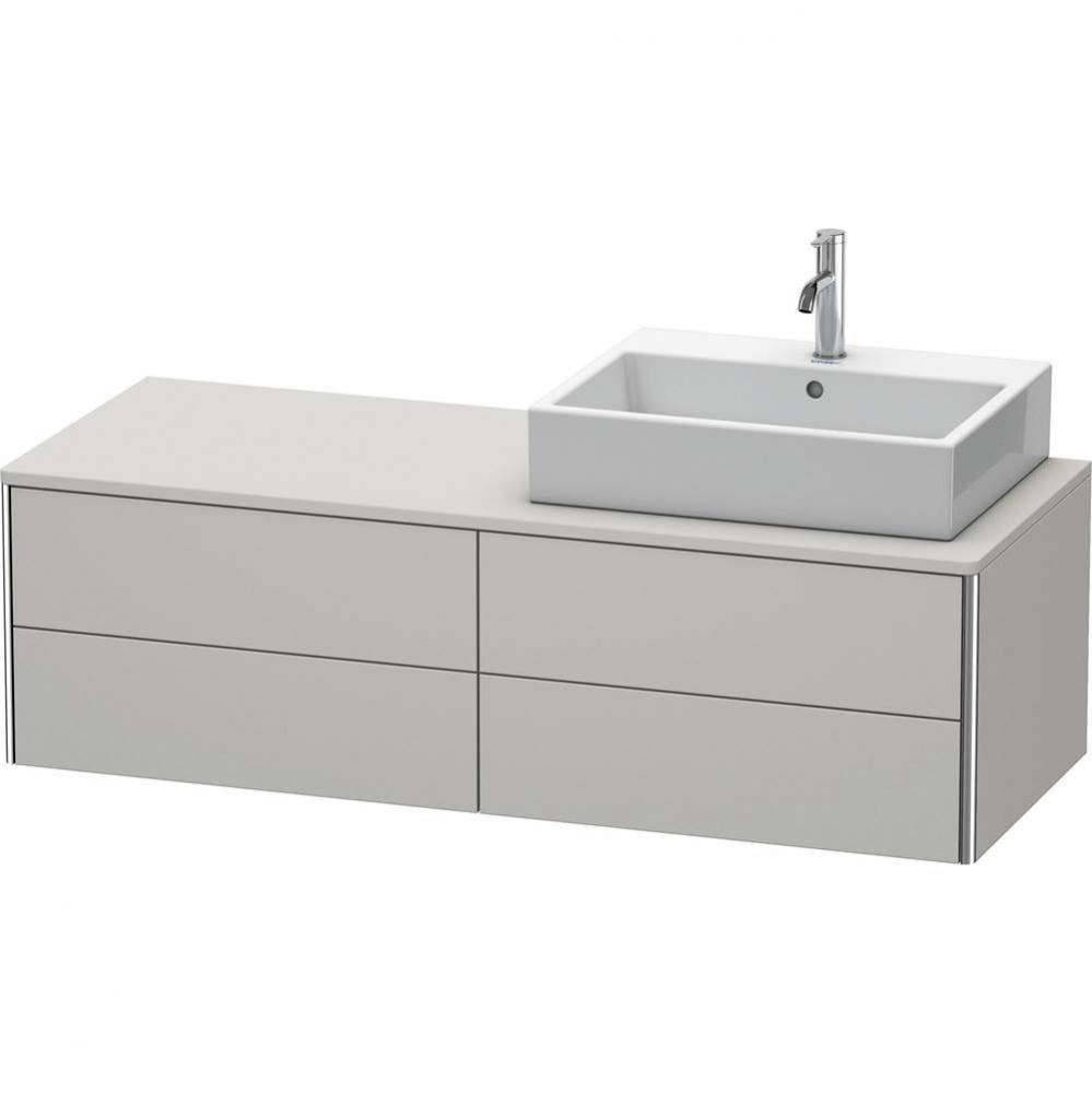 Duravit XSquare Four Drawer Vanity Unit For Console Concrete Gray