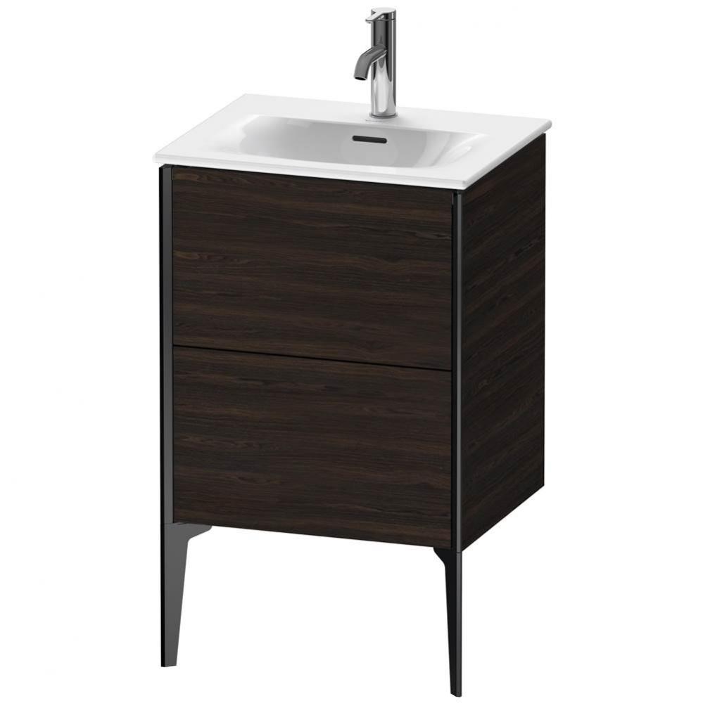 XViu Two Drawer Floorstanding Vanity Unit Walnut Brushed