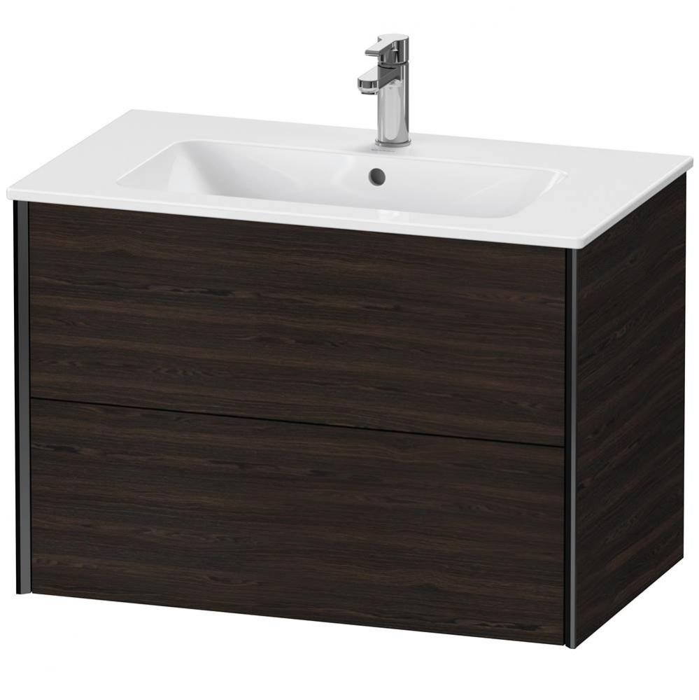 XViu Two Drawer Wall-Mount Vanity Unit Walnut Brushed