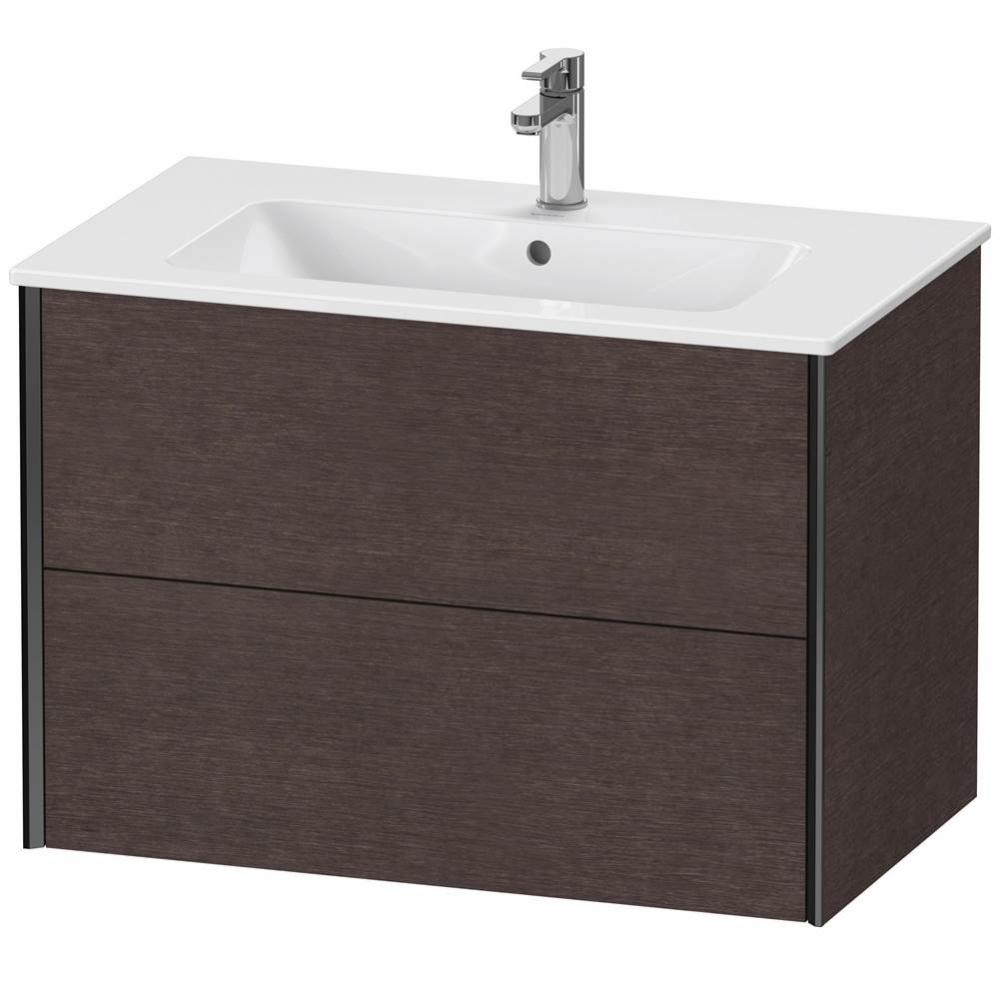 XViu Two Drawer Wall-Mount Vanity Unit Dark Brushed Oak