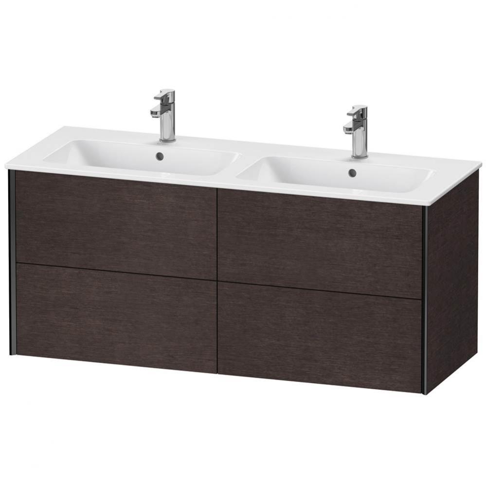 XViu Four Drawer Wall-Mount Vanity Unit Dark Brushed Oak