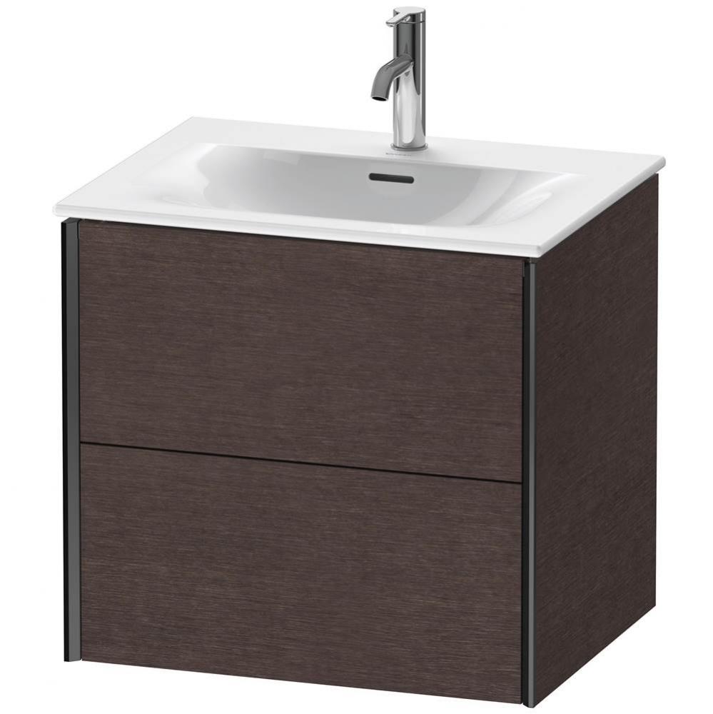 XViu Two Drawer Wall-Mount Vanity Unit Dark Brushed Oak