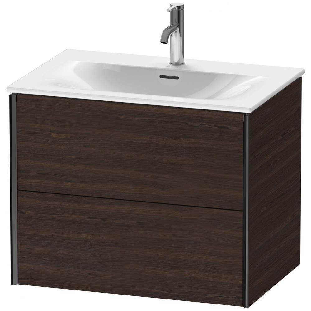 XViu Two Drawer Wall-Mount Vanity Unit Walnut Brushed