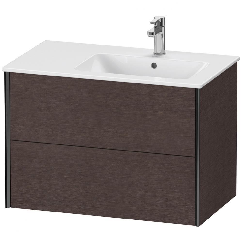 XViu Two Drawer Wall-Mount Vanity Unit Dark Brushed Oak