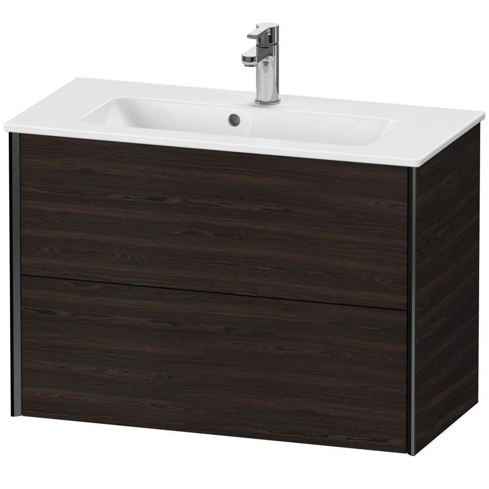 XViu Two Drawer Wall-Mount Vanity Unit Walnut Brushed