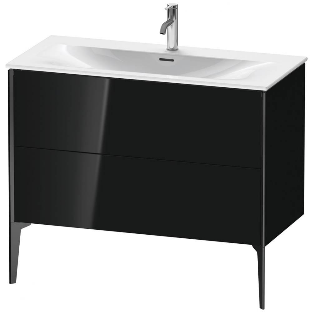 XViu Two Drawer Floorstanding Vanity Unit Black