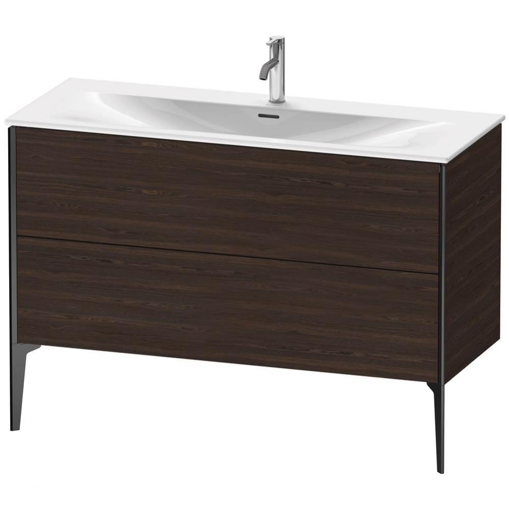 XViu Two Drawer Floorstanding Vanity Unit Walnut Brushed