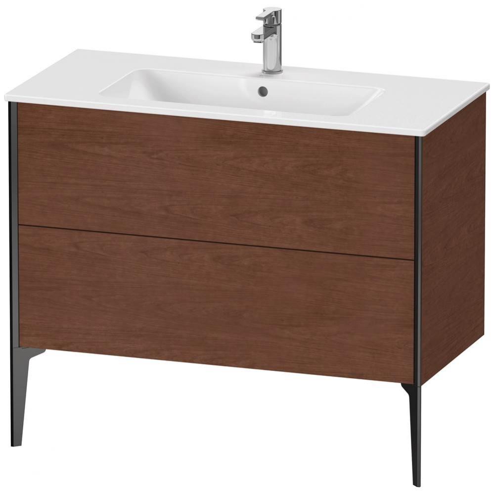 XViu Two Drawer Floorstanding Vanity Unit American Walnut