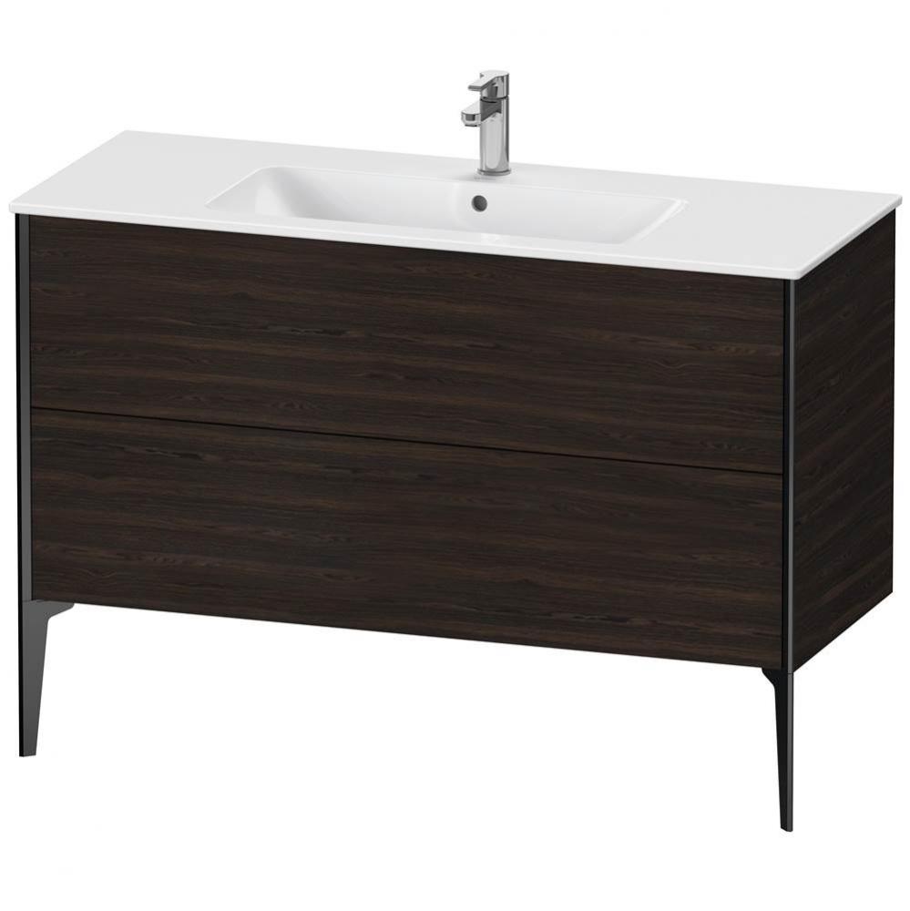 XViu Two Drawer Floorstanding Vanity Unit Walnut Brushed