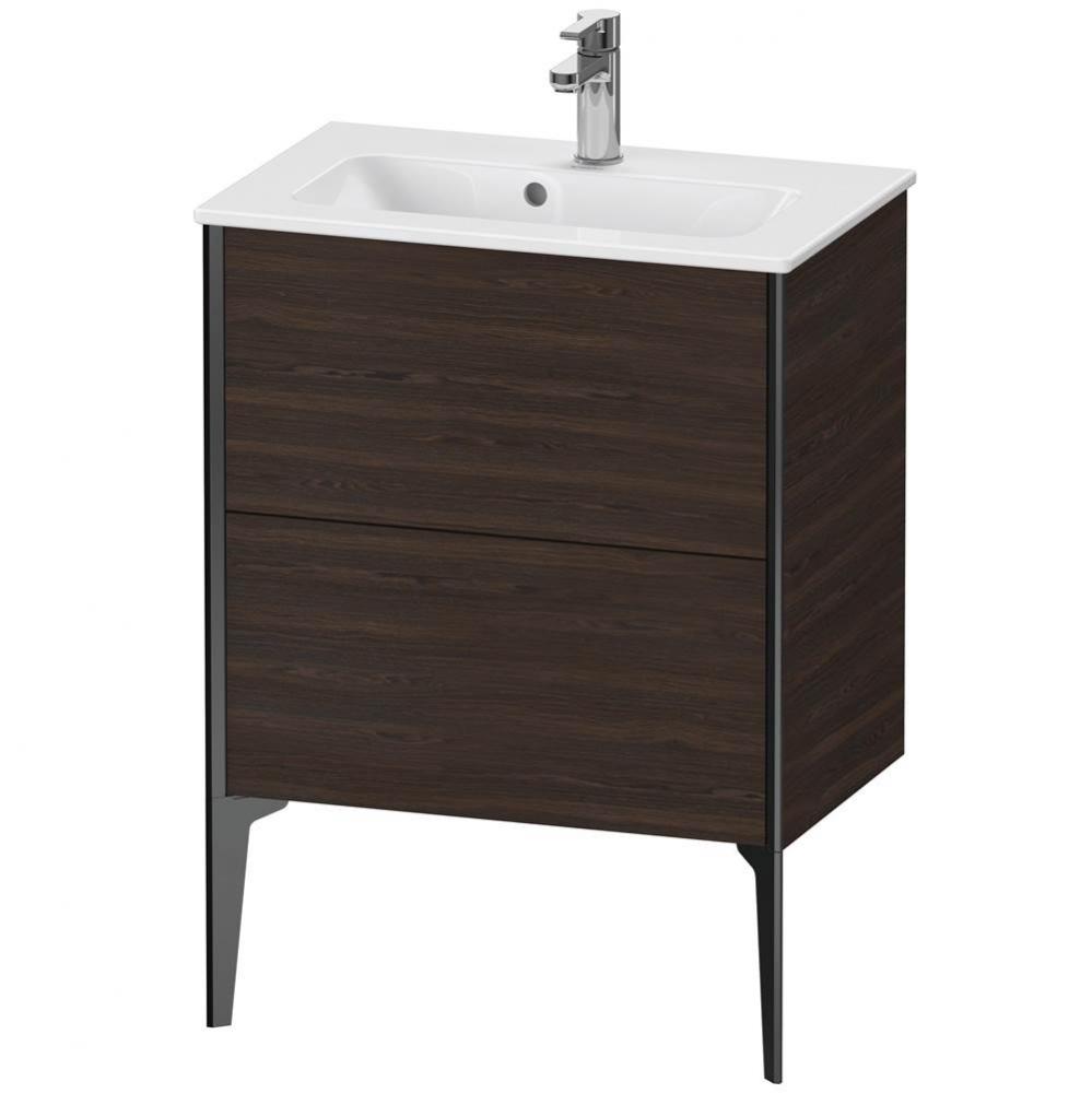 XViu Two Drawer Floorstanding Vanity Unit Walnut Brushed