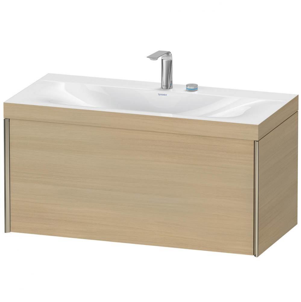 Duravit XViu One Drawer C-Bonded Wall-Mount Vanity Kit Mediterranean Oak