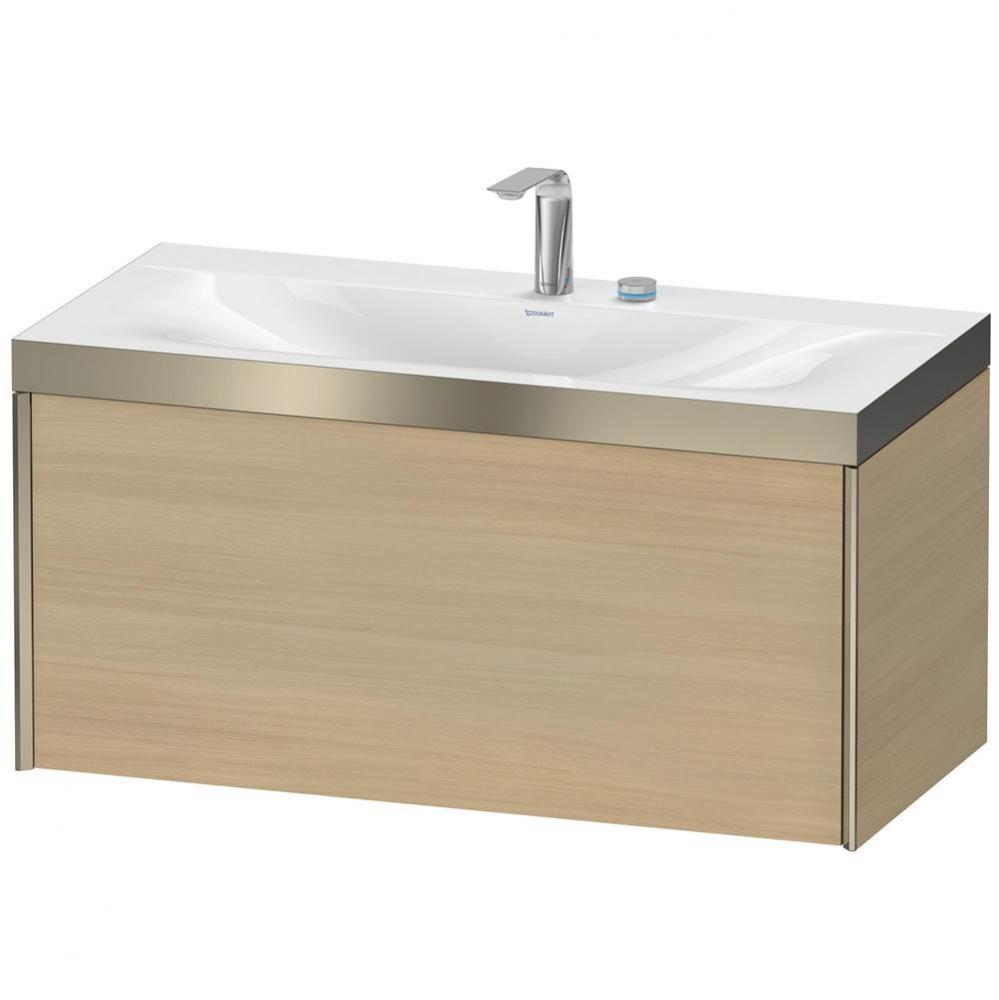 Duravit XViu One Drawer C-Bonded Wall-Mount Vanity Kit Mediterranean Oak