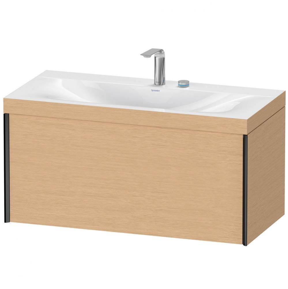 Duravit XViu One Drawer C-Bonded Wall-Mount Vanity Kit Brushed Oak