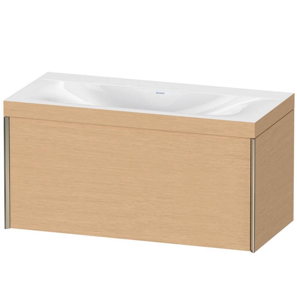 Duravit XViu One Drawer C-Bonded Wall-Mount Vanity Kit Brushed Oak