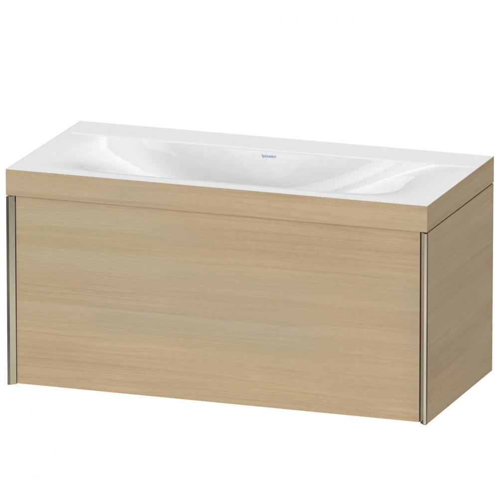 Duravit XViu One Drawer C-Bonded Wall-Mount Vanity Kit Mediterranean Oak