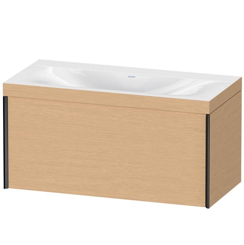 Duravit XViu One Drawer C-Bonded Wall-Mount Vanity Kit Brushed Oak