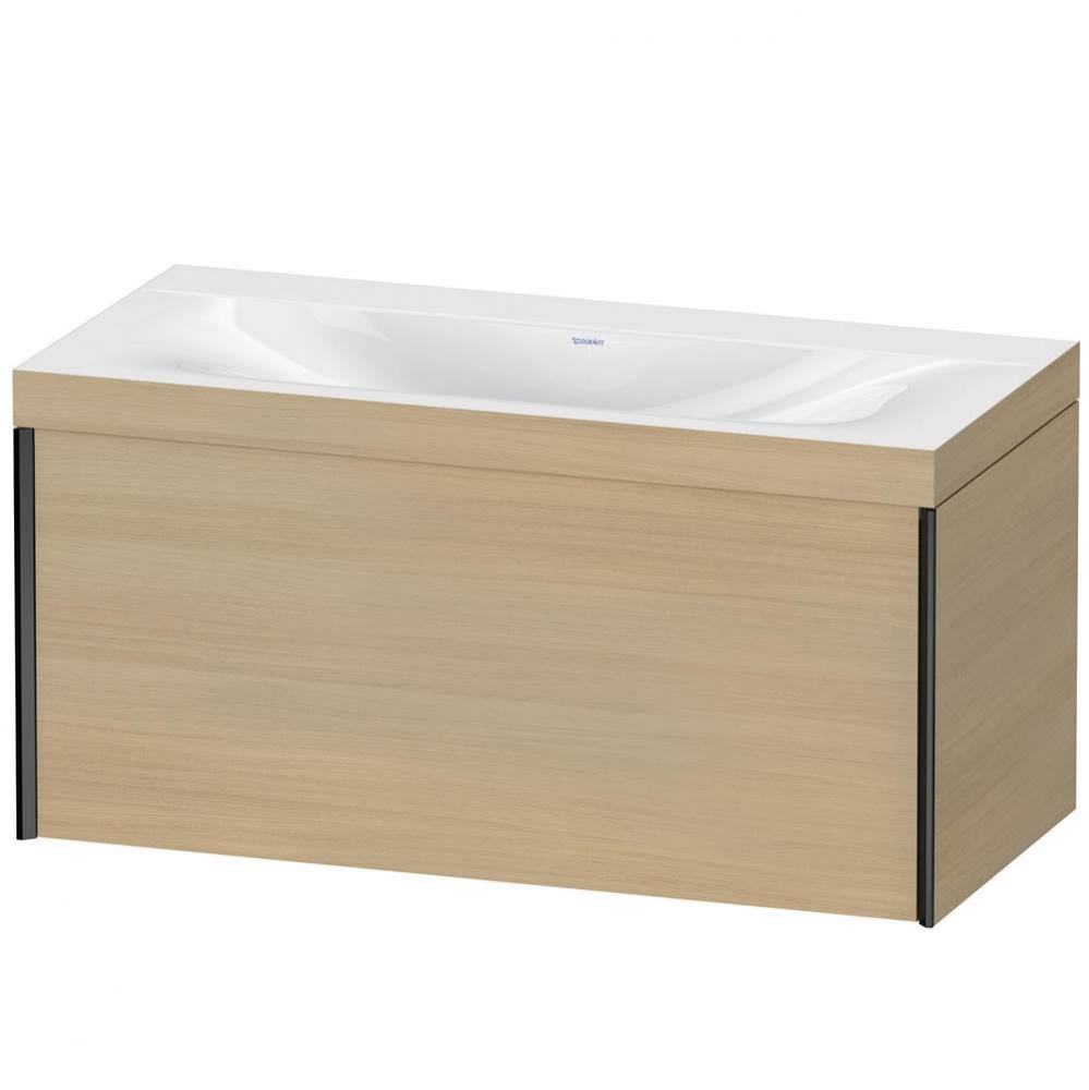 Duravit XViu One Drawer C-Bonded Wall-Mount Vanity Kit Mediterranean Oak