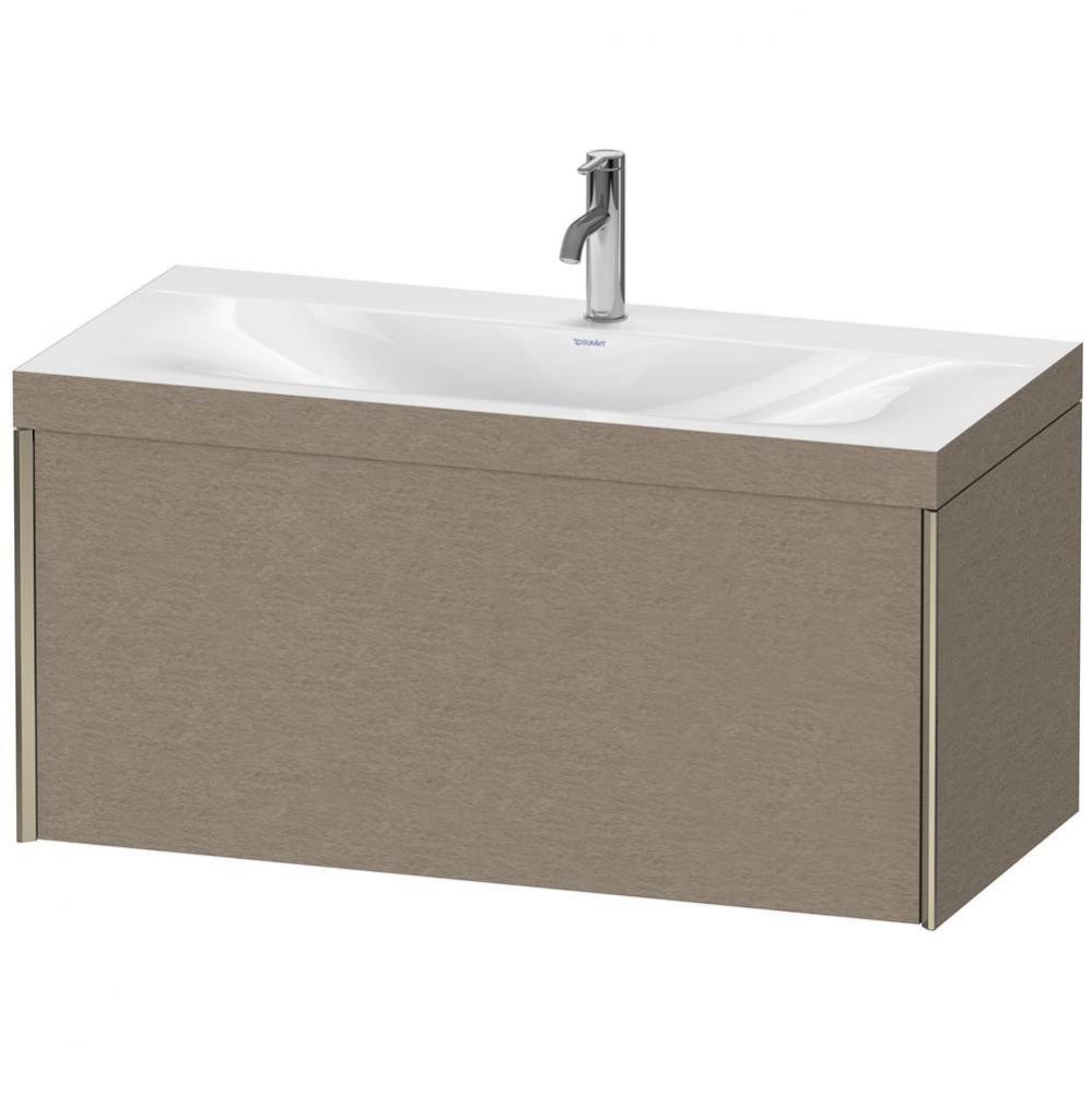 Duravit XViu One Drawer C-Bonded Wall-Mount Vanity Kit Cashmere Oak