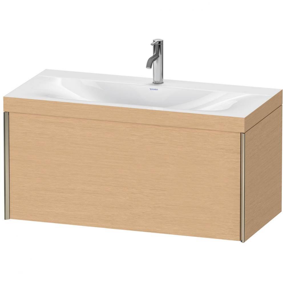 Duravit XViu One Drawer C-Bonded Wall-Mount Vanity Kit Brushed Oak