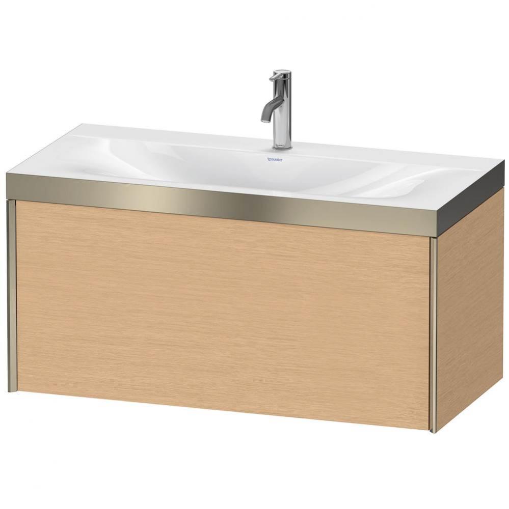 Duravit XViu One Drawer C-Bonded Wall-Mount Vanity Kit Brushed Oak