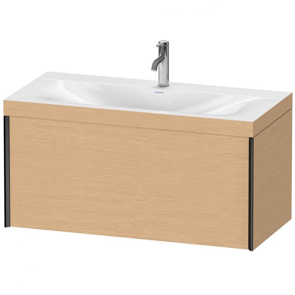 Duravit XViu One Drawer C-Bonded Wall-Mount Vanity Kit Brushed Oak