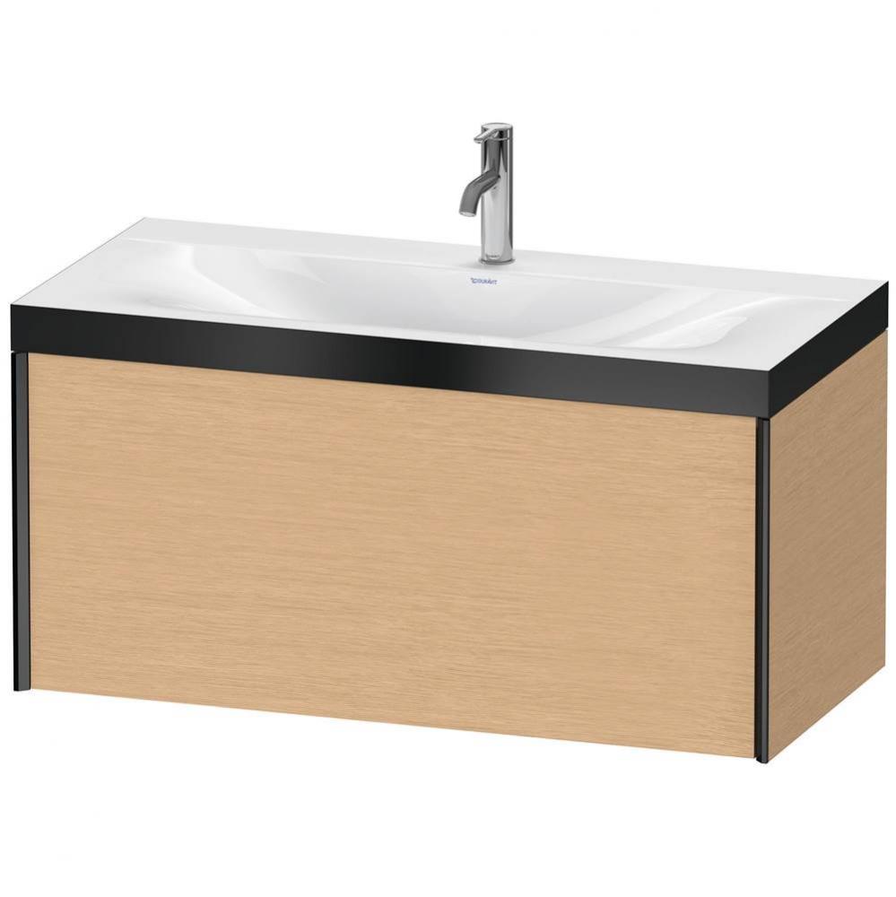 Duravit XViu One Drawer C-Bonded Wall-Mount Vanity Kit Brushed Oak