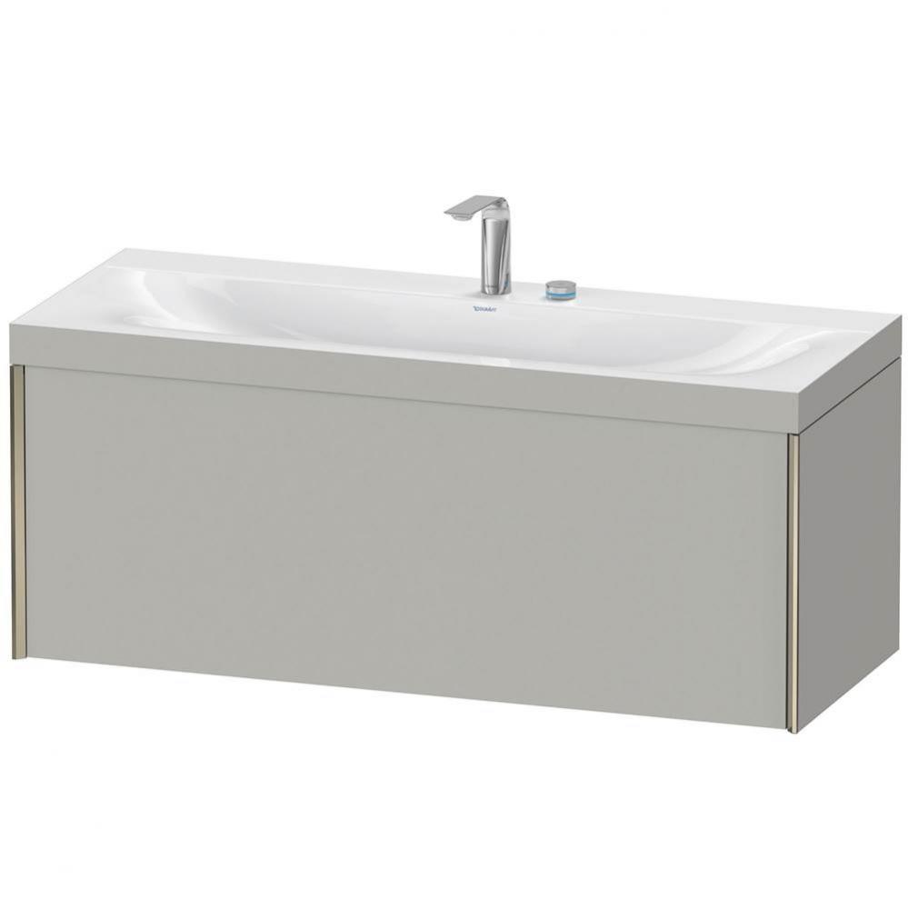 Duravit XViu One Drawer C-Bonded Wall-Mount Vanity Kit Concrete Gray