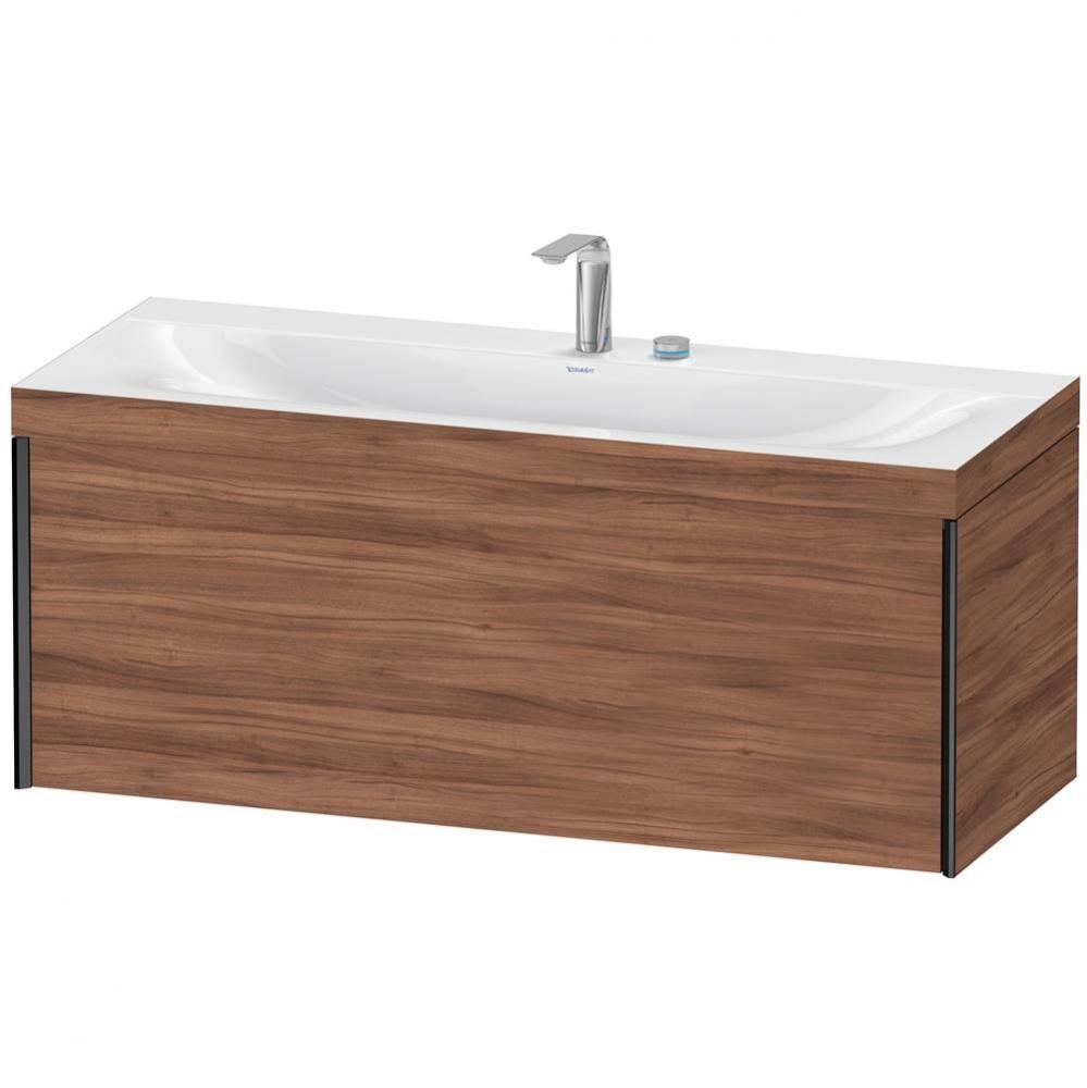 XViu One Drawer C-Bonded Wall-Mount Vanity Kit Walnut