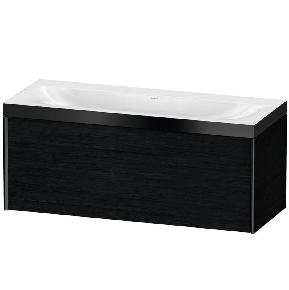 XViu One Drawer C-Bonded Wall-Mount Vanity Kit Oak Black