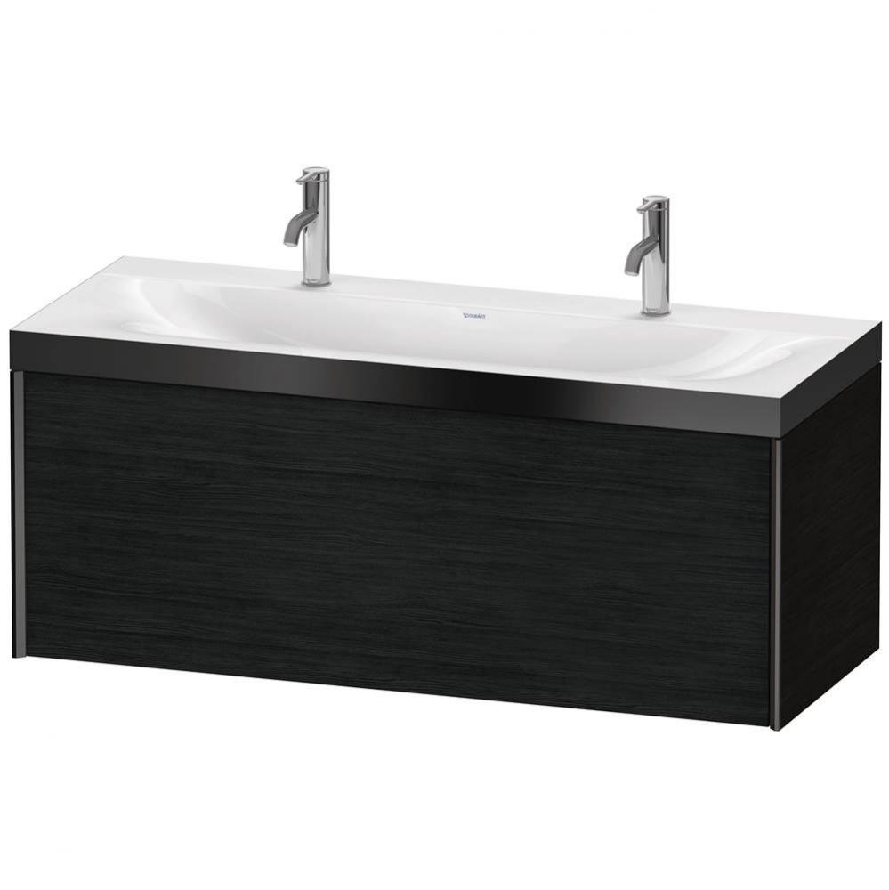 XViu One Drawer C-Bonded Wall-Mount Vanity Kit Oak Black