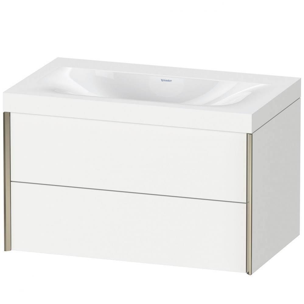 Duravit XViu Two Drawer C-Bonded Wall-Mount Vanity Kit White