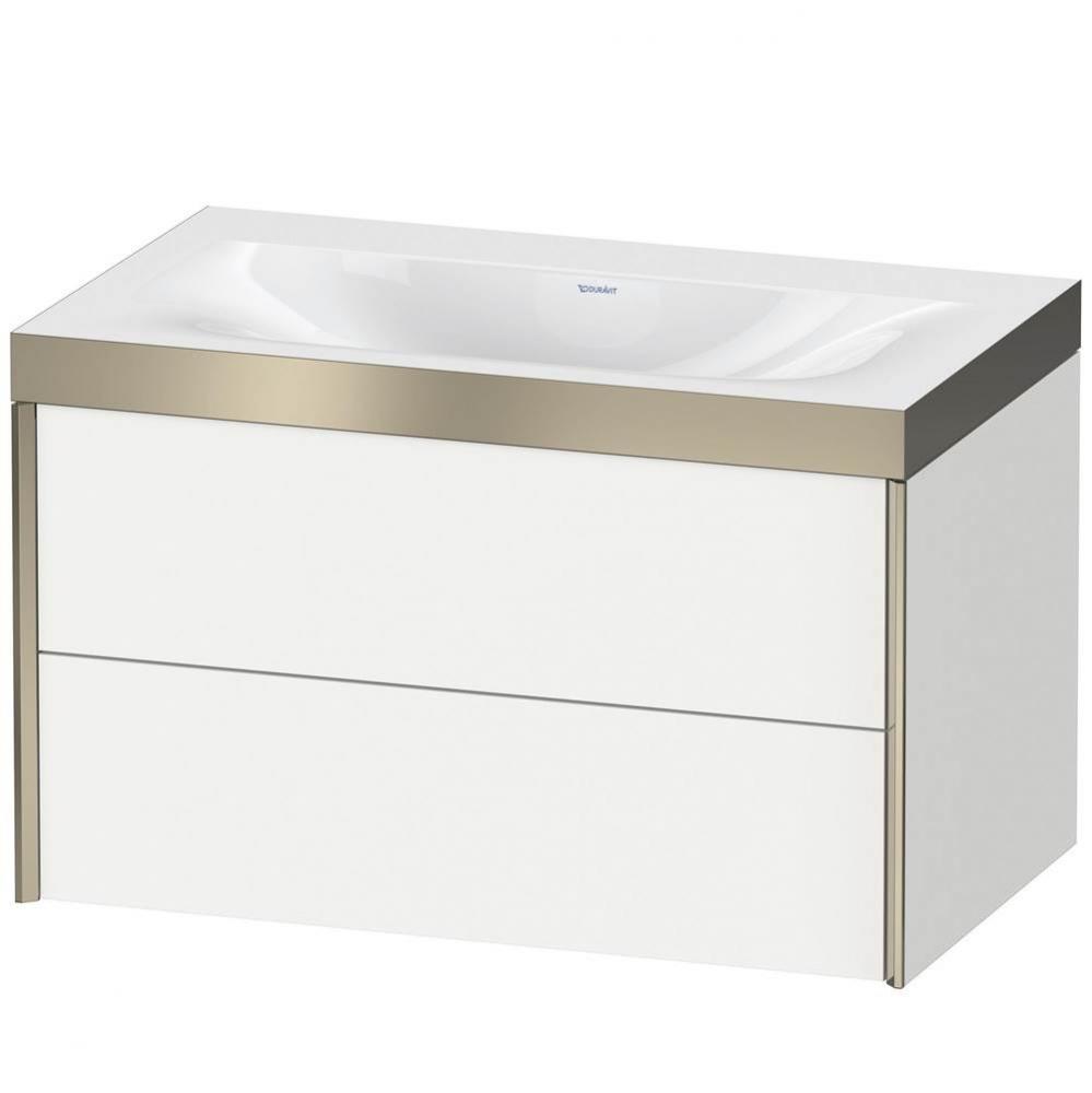 Duravit XViu Two Drawer C-Bonded Wall-Mount Vanity Kit White