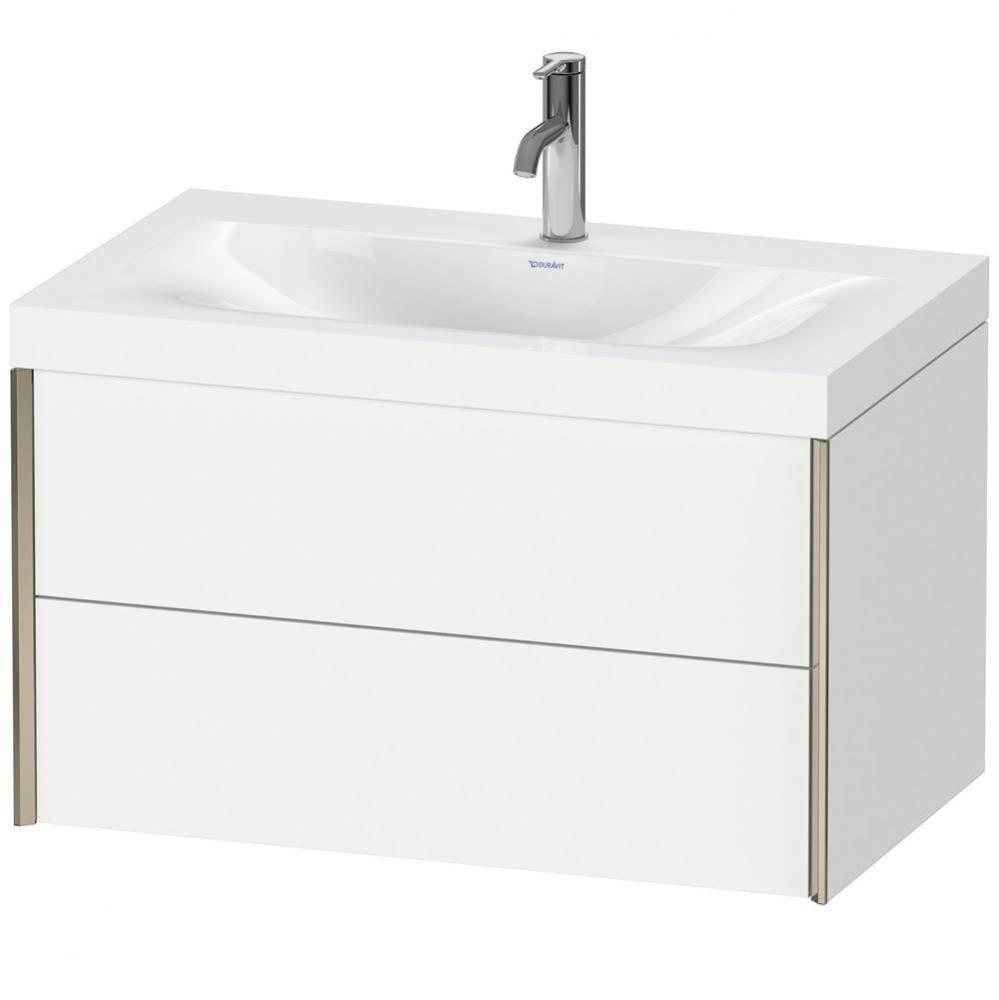 Duravit XViu Two Drawer C-Bonded Wall-Mount Vanity Kit White