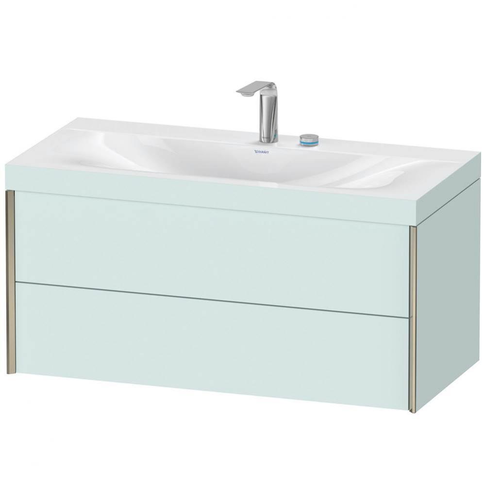 Duravit XViu Two Drawer C-Bonded Wall-Mount Vanity Kit Light Blue