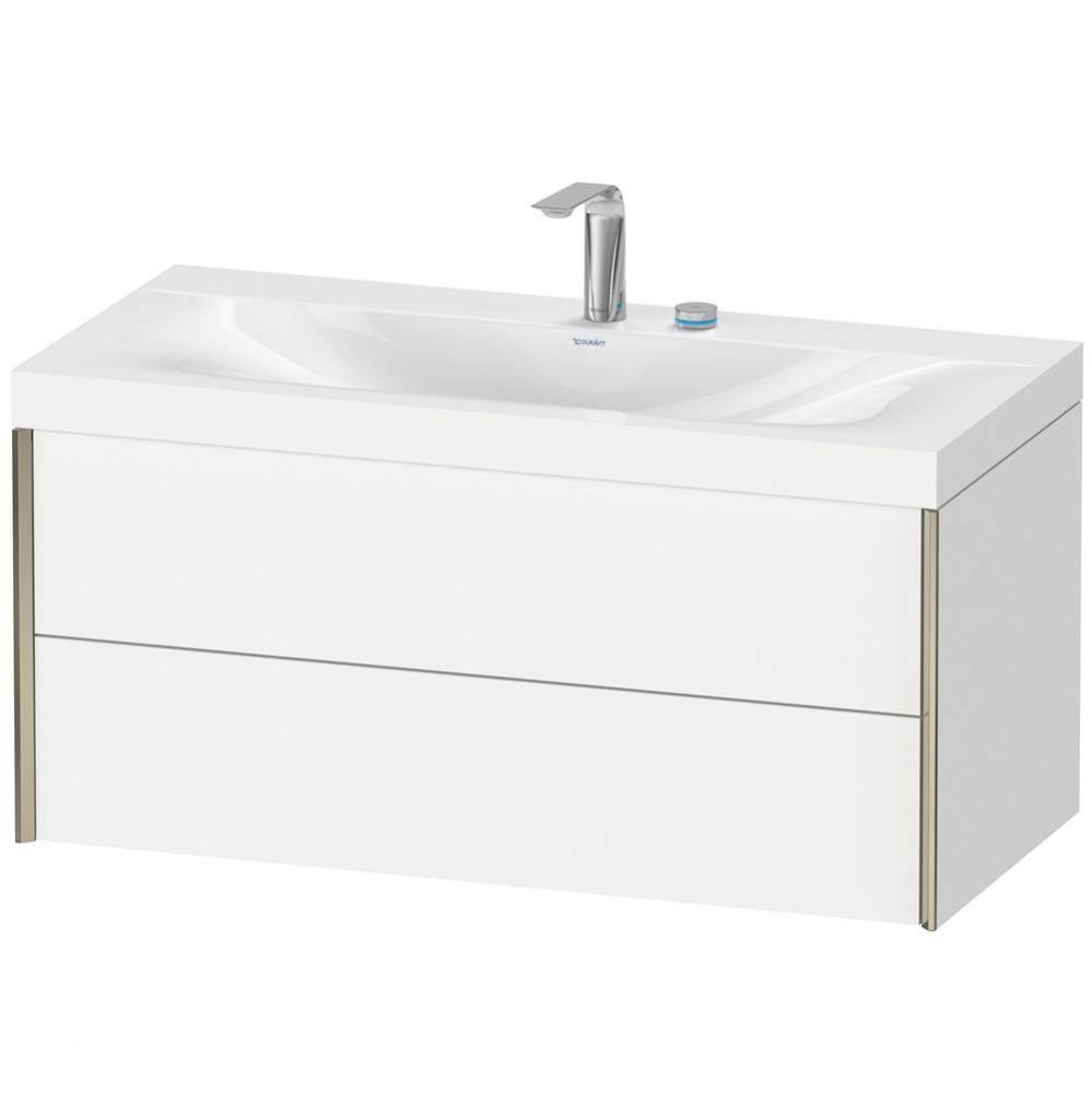 Duravit XViu Two Drawer C-Bonded Wall-Mount Vanity Kit White