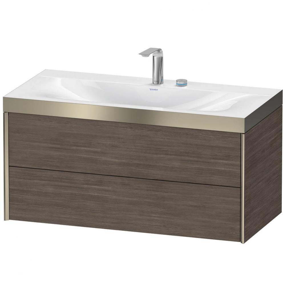 Duravit XViu Two Drawer C-Bonded Wall-Mount Vanity Kit Pine Terra