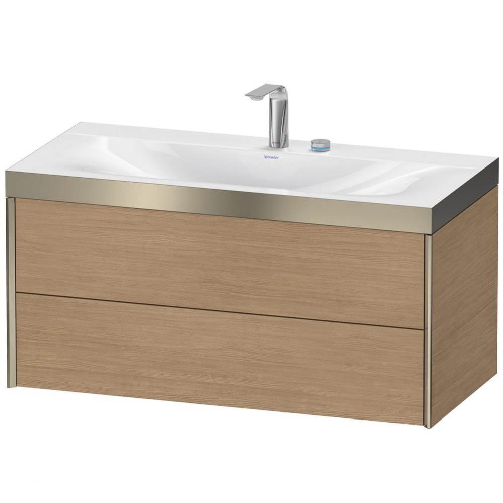 Duravit XViu Two Drawer C-Bonded Wall-Mount Vanity Kit European Oak