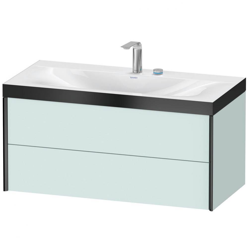 Duravit XViu Two Drawer C-Bonded Wall-Mount Vanity Kit Light Blue