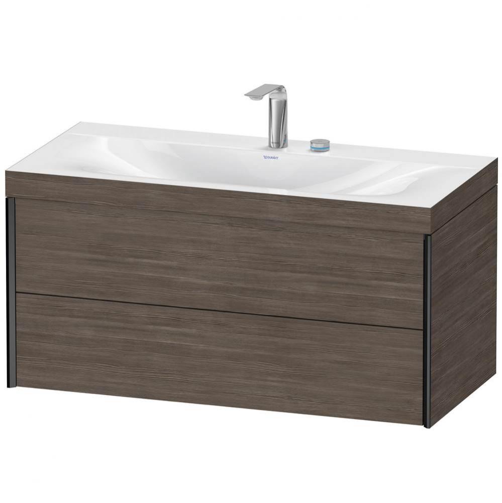 Duravit XViu Two Drawer C-Bonded Wall-Mount Vanity Kit Pine Terra