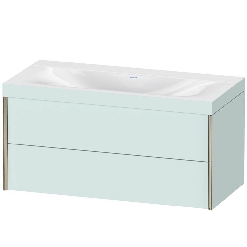 Duravit XViu Two Drawer C-Bonded Wall-Mount Vanity Kit Light Blue